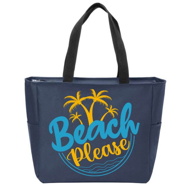Beach Please Zip Tote Bag
