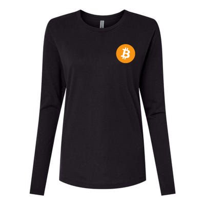 Bitcoin Pocket Womens Cotton Relaxed Long Sleeve T-Shirt