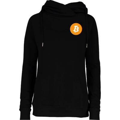 Bitcoin Pocket Womens Funnel Neck Pullover Hood