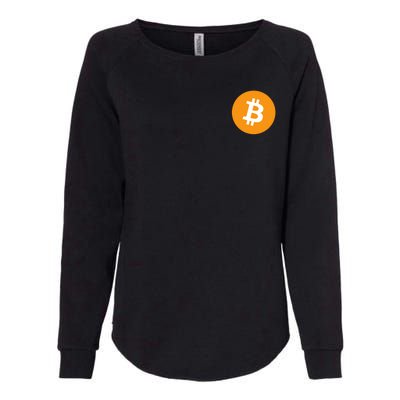 Bitcoin Pocket Womens California Wash Sweatshirt