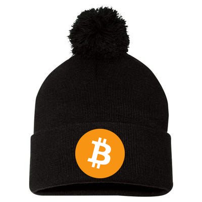 Bitcoin Pocket Pom Pom 12in Knit Beanie