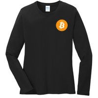 Bitcoin Pocket Ladies Long Sleeve Shirt