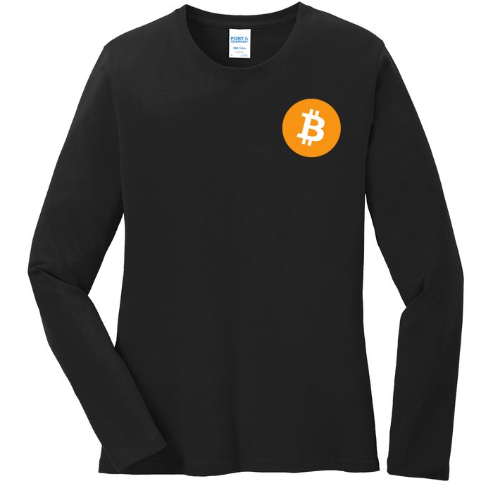 Bitcoin Pocket Ladies Long Sleeve Shirt