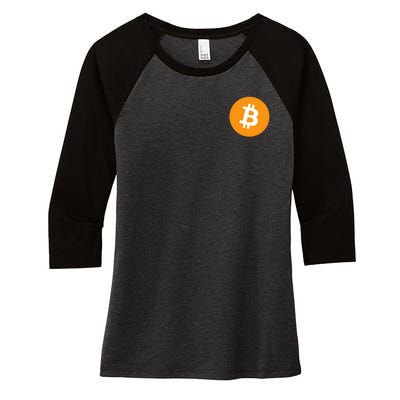 Bitcoin Pocket Women's Tri-Blend 3/4-Sleeve Raglan Shirt