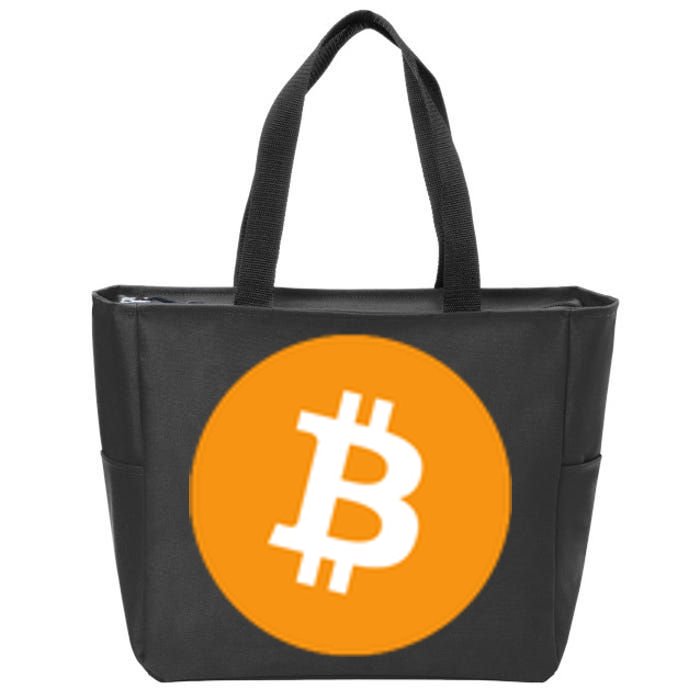 Bitcoin Pocket Zip Tote Bag