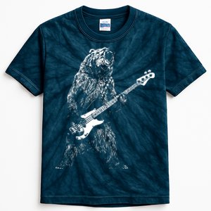 Bear Playing Bass Guitar Shirts For Men Animal Playing Guitar Kids Tie-Dye T-Shirt