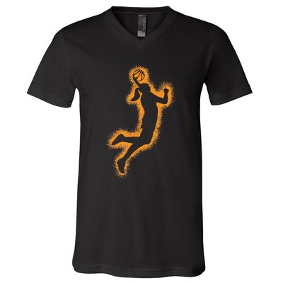 Basketball Player V-Neck T-Shirt