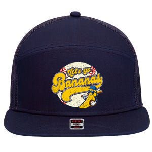 Banana Playing Baseball Team Player Game Day 7 Panel Mesh Trucker Snapback Hat