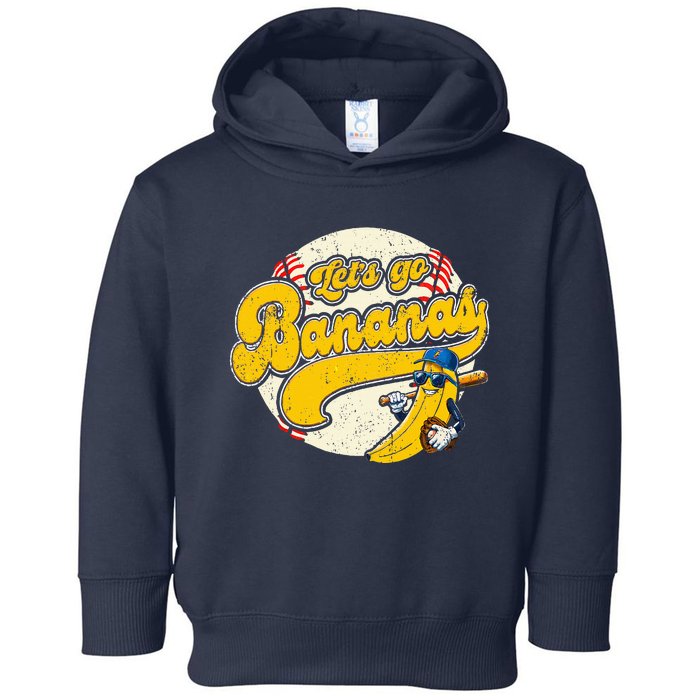 Banana Playing Baseball Team Player Game Day Toddler Hoodie