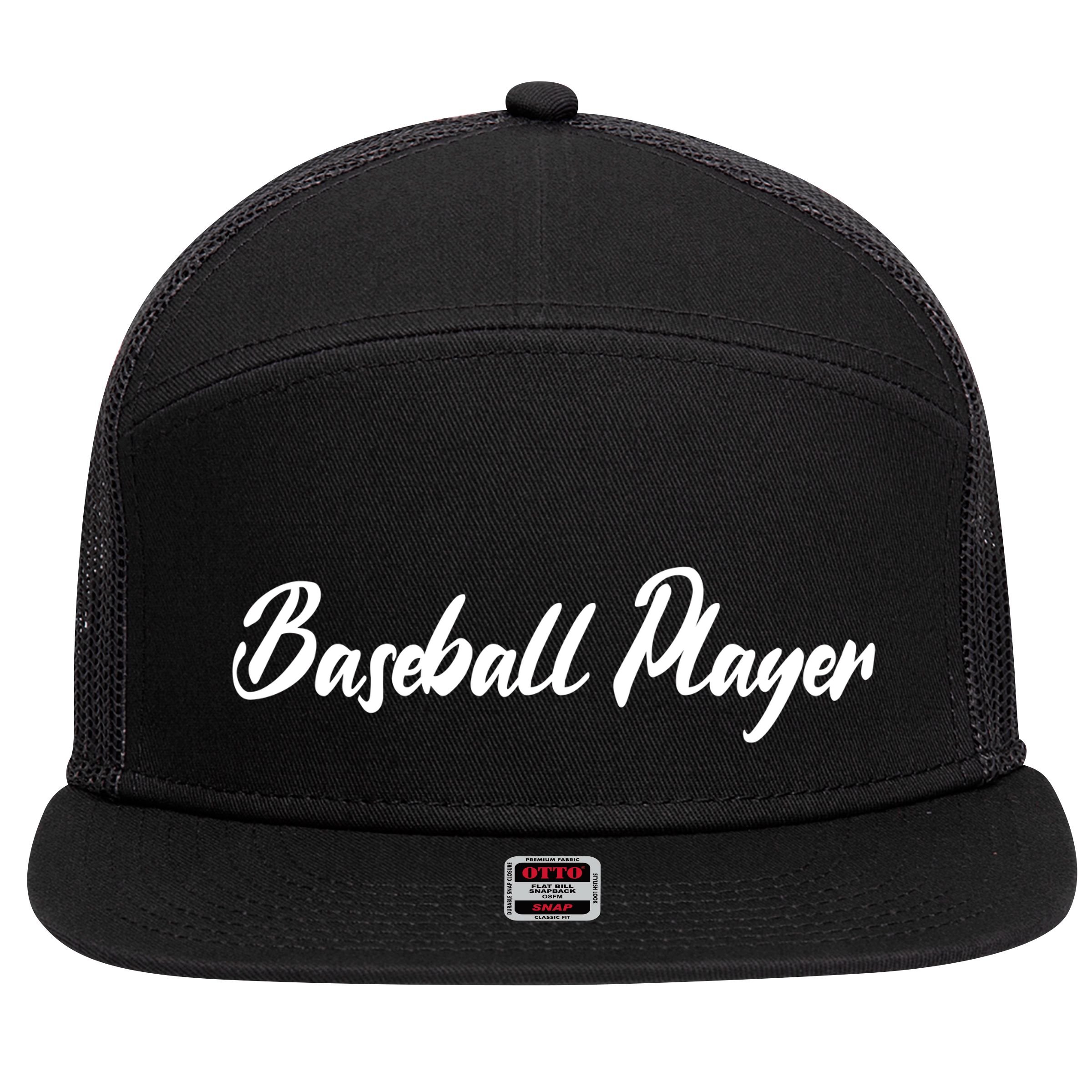 Baseball Player 7 Panel Mesh Trucker Snapback Hat