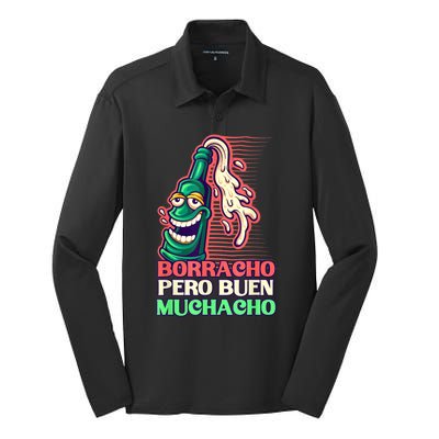 Borracho Pero Buen Muchacho Silk Touch Performance Long Sleeve Polo