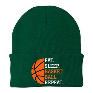 Basketball Player Boy Eat Sleep Basketball Repeat Knit Cap Winter Beanie