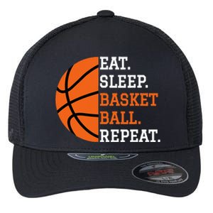 Basketball Player Boy Eat Sleep Basketball Repeat Flexfit Unipanel Trucker Cap