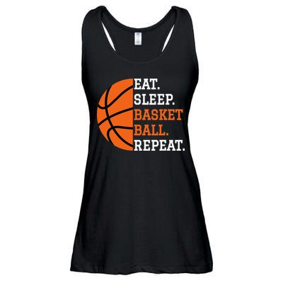 Basketball Player Boy Eat Sleep Basketball Repeat Ladies Essential Flowy Tank