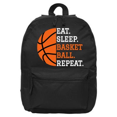 Basketball Player Boy Eat Sleep Basketball Repeat 16 in Basic Backpack