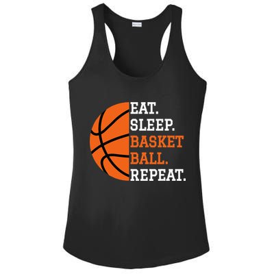 Basketball Player Boy Eat Sleep Basketball Repeat Ladies PosiCharge Competitor Racerback Tank