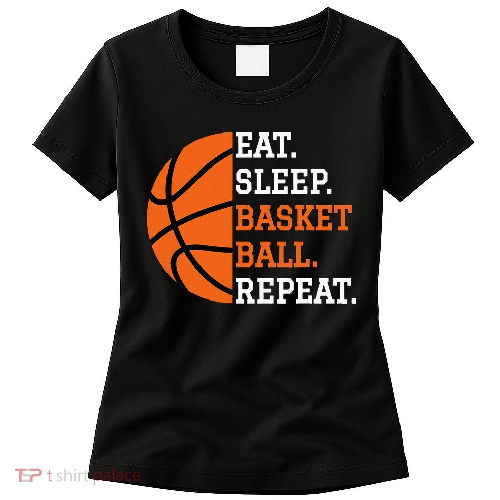 Basketball Player Boy Eat Sleep Basketball Repeat Womens T-Shirt