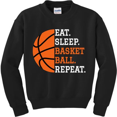Basketball Player Boy Eat Sleep Basketball Repeat Kids Sweatshirt