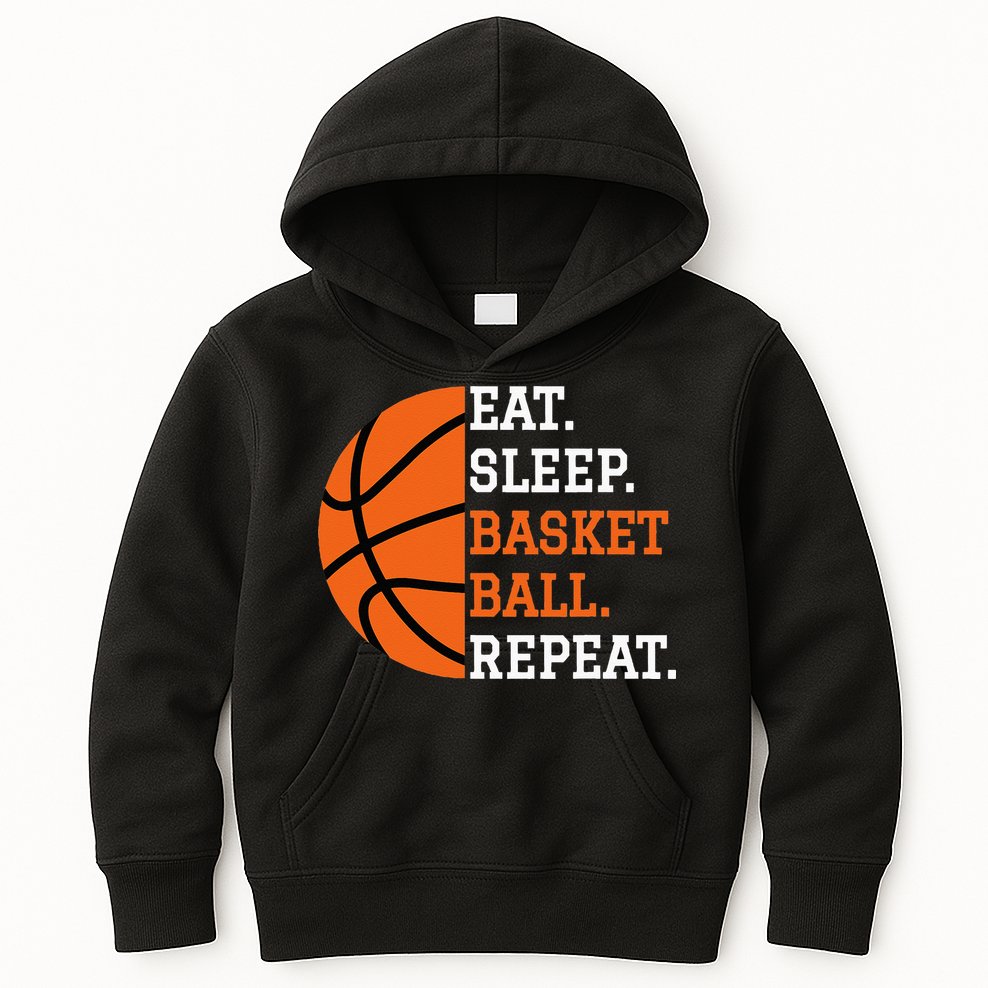 Basketball Player Boy Eat Sleep Basketball Repeat Kids Hoodie