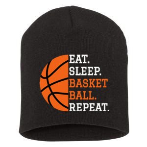 Basketball Player Boy Eat Sleep Basketball Repeat Short Acrylic Beanie