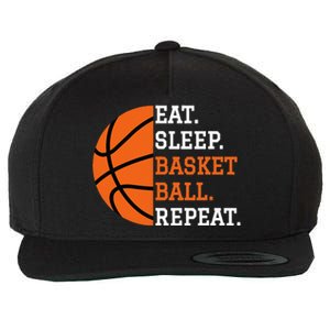 Basketball Player Boy Eat Sleep Basketball Repeat Wool Snapback Cap