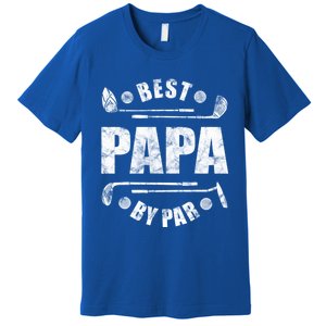 Best Papa By Par Funny Golfer Dad Golfing Father Golf Gift Premium T-Shirt