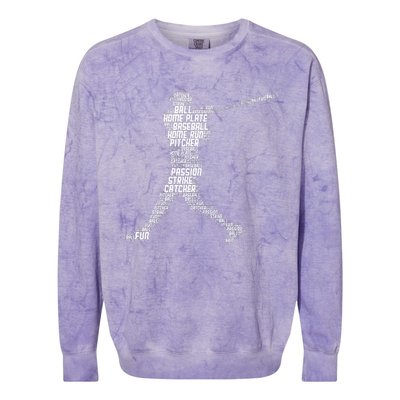 Baseball Player Batter Colorblast Crewneck Sweatshirt