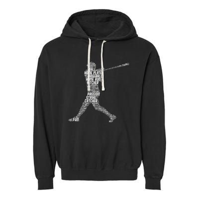 Baseball Player Batter Garment-Dyed Fleece Hoodie