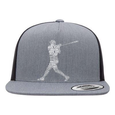 Baseball Player Batter Flat Bill Trucker Hat