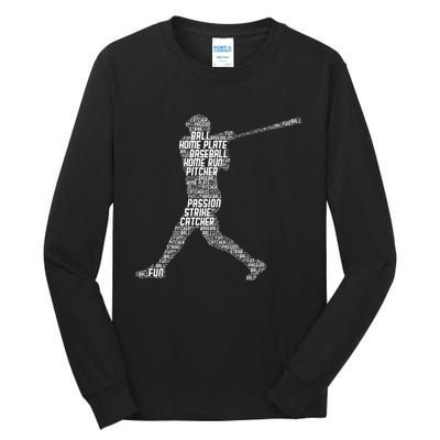 Baseball Player Batter Tall Long Sleeve T-Shirt