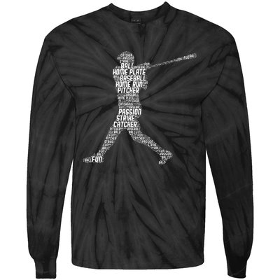 Baseball Player Batter Tie-Dye Long Sleeve Shirt