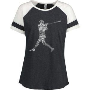 Baseball Player Batter Enza Ladies Jersey Colorblock Tee