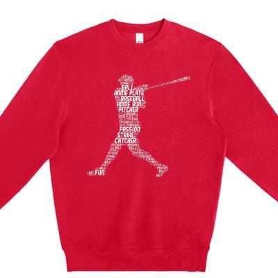 Baseball Player Batter Premium Crewneck Sweatshirt