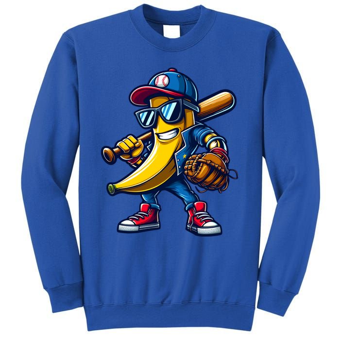 Banana Playing Baseball Fruit Lover Funny Baseball Player Gift Sweatshirt