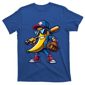 Banana Playing Baseball Fruit Lover Funny Baseball Player Gift T-Shirt