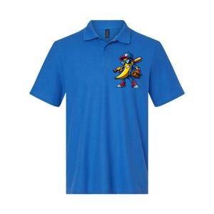 Banana Playing Baseball Fruit Lover Funny Baseball Player Gift Softstyle Adult Sport Polo