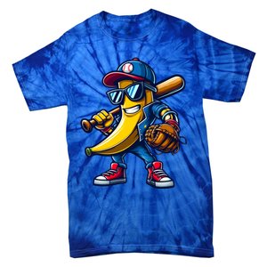 Banana Playing Baseball Fruit Lover Funny Baseball Player Gift Tie-Dye T-Shirt