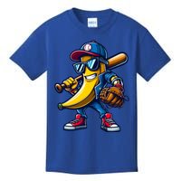 Banana Playing Baseball Fruit Lover Funny Baseball Player Gift Kids T-Shirt