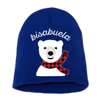 Bisabuela Polar Bear Red Plaid Matching Family Xmas Grandma Gift Short Acrylic Beanie