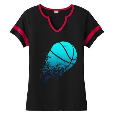 Basketball Player Bball Coach Fan Baller Sports Ladies Halftime Notch Neck Tee