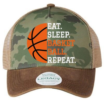 Basketball Player Boy Eat Sleep Basketball Repeat Legacy Tie Dye Trucker Hat