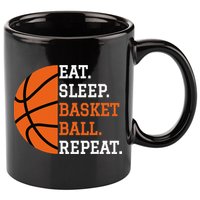 Basketball Player Boy Eat Sleep Basketball Repeat 11oz C Handle Ceramic Mug