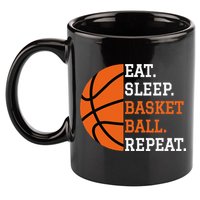 Basketball Player Boy Eat Sleep Basketball Repeat 11oz C Handle Ceramic Mug