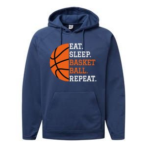 Basketball Player Boy Eat Sleep Basketball Repeat Performance Fleece Hoodie