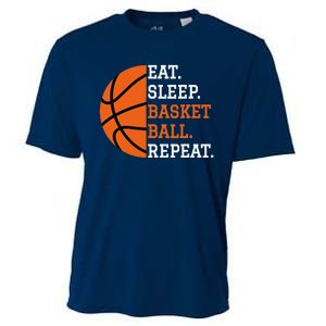 Basketball Player Boy Eat Sleep Basketball Repeat Cooling Performance Crew T-Shirt