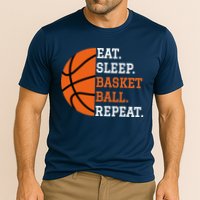 Basketball Player Boy Eat Sleep Basketball Repeat Cooling Performance Crew T-Shirt