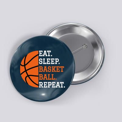 Basketball Player Boy Eat Sleep Basketball Repeat Button