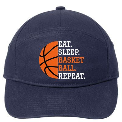 Basketball Player Boy Eat Sleep Basketball Repeat 7-Panel Snapback Hat