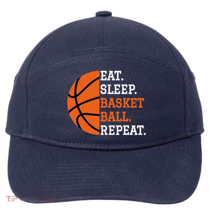Basketball Player Boy Eat Sleep Basketball Repeat 7-Panel Snapback Hat