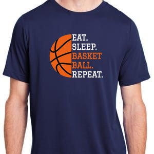 Basketball Player Boy Eat Sleep Basketball Repeat Adult ChromaSoft Performance T-Shirt